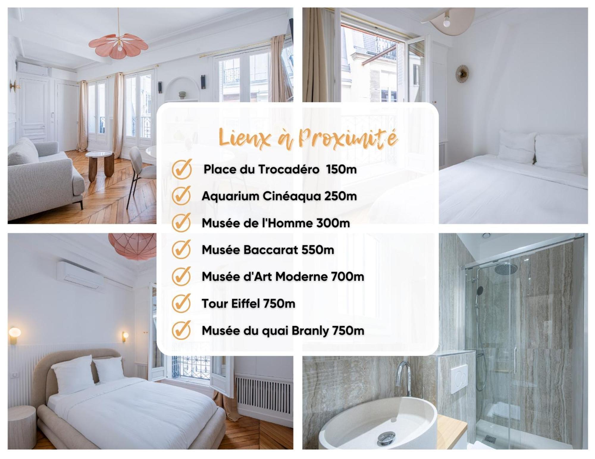 Le Trocadero - 5 Minutes A Pied De La Tour Eiffel - Place Trocadero - 5 Personnes - Cadre Exceptionnel - Entierement Climatise Appartement Parijs
